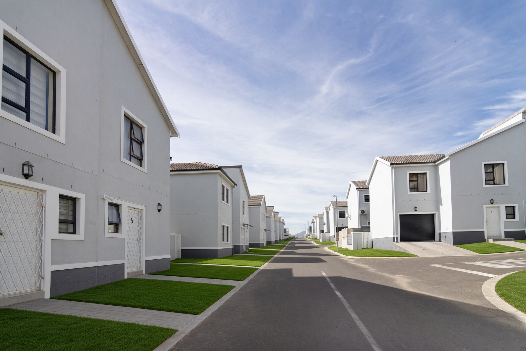 Row of completed double-storey Bracken Reserve homes